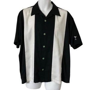 Steady Last Call Shirt Mens Large Black Martini Cocktail Bowling Rockabilly USA - Picture 1 of 7