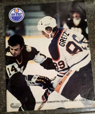 9 de mayo 1979 Edmonton Oilers Vs NE WHA SEMIFINALES GM7 Programa Wayne Gretzky Cubierta Foto 1 de 4