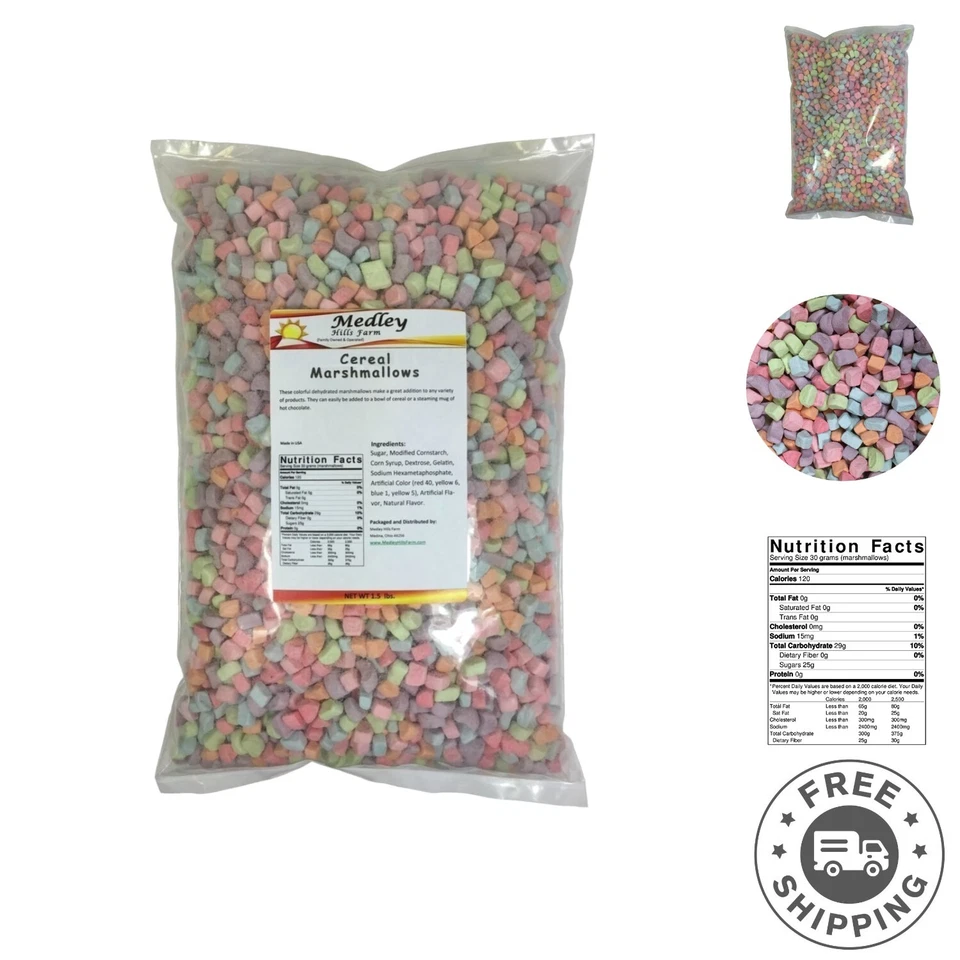 Medley Hills Farm Assorted Dehydrated Marshmallow Bits Cereal Marshmallows