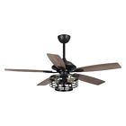 52" Paquette Industrial Downrod Mount Reversible Ceiling Fan with Lighting