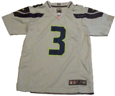 Camiseta Nike On Field Russell Wilson #3 Seattle Seahawks Gris Juvenil Niños Mediana Foto 1 de 4