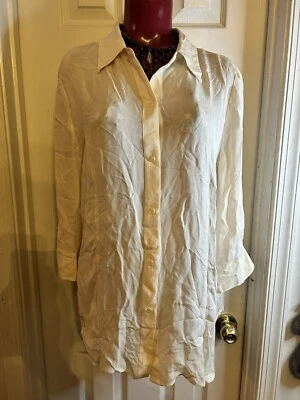 NUEVO CON ETIQUETAS ALFANI MUJER-TALLA GRANDE 18W- BLUSA MARFIL CAMISA BOTONES - MANGA 3/4-100% SEDA Foto 1 de 4