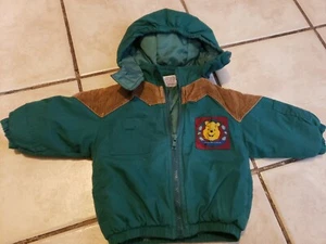 Vtg Winnie the Pooh Toddler Boy's Jacket Size 12 Mths  Green Winter - Picture 1 of 5