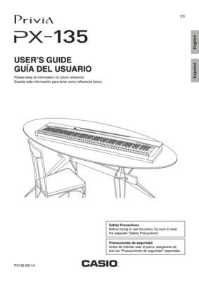 Users Guide & Instructions for Casio Privia Digital Piano Keyboard -Model PX-135 - Image 1 of 4