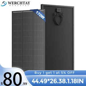 170W 200W Watt Mono Solar Panel 12V Battery Charging Home RV Off-Grid Boat Power - Picture 1 of 11