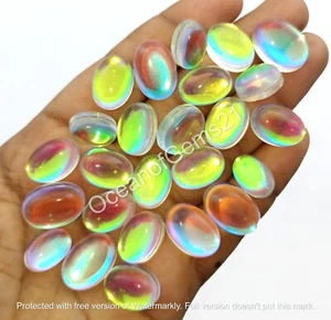 100 Carat Man-made Mystic Quartz Stone Cabochon Lot, 3-5 Piece, Loose Gemstone - Picture 1 of 8