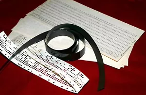 SET sowjetische Stanzkarten (IBM 80-Säulen) gestanztes Papierband, ORWO Magnetband - Bild 1 von 6