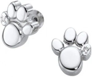 T-PRIME Ohrstecker Pfote Hund Katze Swarovski Crystal Magnetschmuck 4you # 1387P - Bild 1 von 2