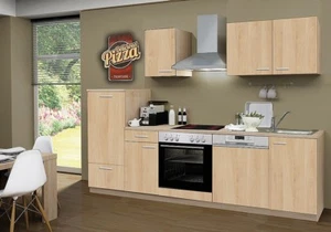 Küchenblock mit Glaskeramik Kochfeld und Geschirrspüler 270 cm Sonoma Eiche NB - Bild 1 von 11