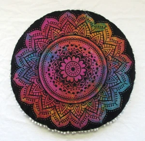 28" Round Floor Pillow Cushion Cover Floral Mandala Room Decor Pouf Covers Throw - Foto 1 di 4