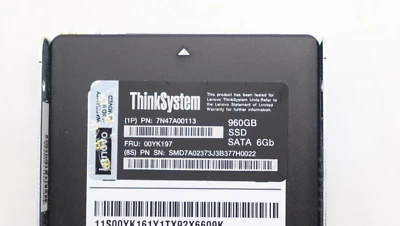 Lenovo ThinkSystem 00YK197 7N47A00113 2.5" 960GB Entry SATA 6Gb Hot Swap SSD - Image 1 of 4