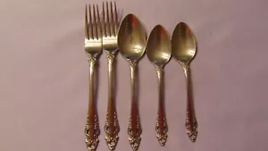 5 GORHAM STAINLESS FORKS & SPOONS "PIERCED BAROQUE" VERY NICE! - Picture 1 of 3