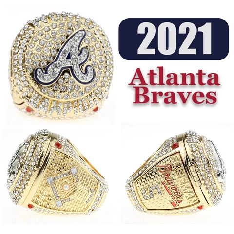 MLB 2021-2022 Atlanta Braves Golden Championship Ring Fans Rings For Collection Cover