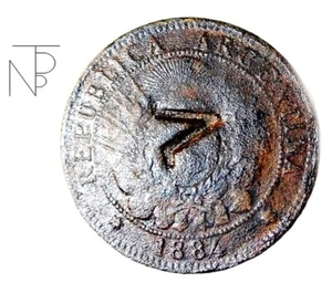 Argentina-Republic (2 Dos Centavos 1884) CounterMark-RARE - Imagen 1 de 8