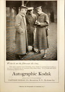 1917 Autographic Eastman Kodak WWI Soldiers Write on the Film Antique Print Ad - Picture 1 of 6