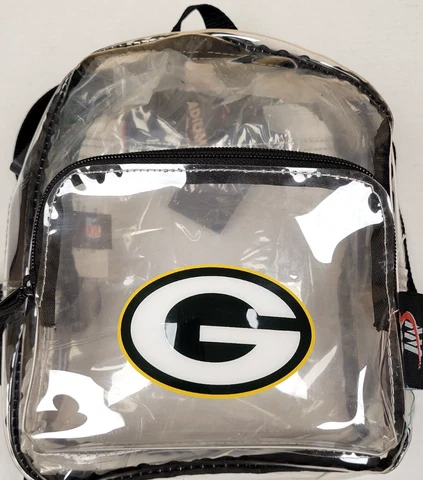 NFL Green Bay Packers Stadium Approved Clear Backpack, New Cover