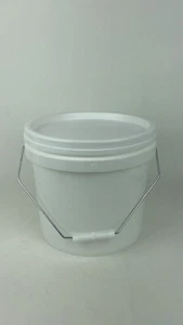 White Round Bucket Pails With/Without Lid 10L Storage Food Liquid - Picture 1 of 3