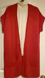 NWOT Ellen Tracy $225 Crimson Cardigan Duster Viscose Cashmere deflated Size M-L - Picture 1 of 12