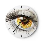 Horloge murale en verre 40x40cm Tournesol oeil ordinateur fleur Wall Clock