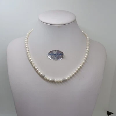 ARMONIE COLLANA DI PERLE 5-5,5 mm CON CHIUSURA E SFERE IN ORO BIANCO 18K  (0562) - Immagine 1 di 4