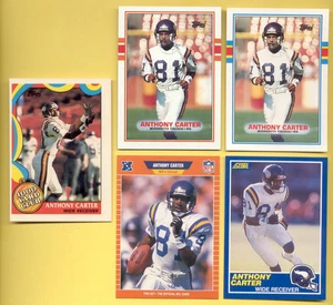 Lote de 5 cartas 1989 Topps Pro Set Score Anthony Carter Minnesota Vikings Reino Unido - Imagen 1 de 1