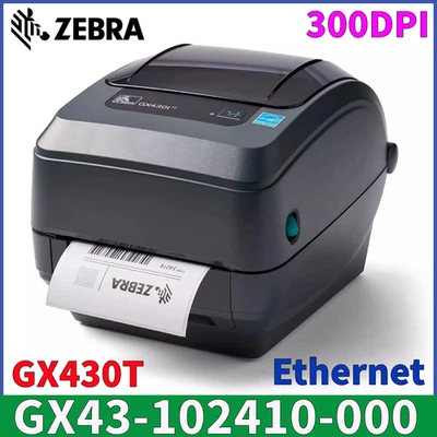 Zebra GX430t GX43-102410-000 Monochrome Thermal Transfer Desktop Printer Print - Image 1 of 4