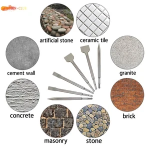 6-Pack High Quality Concrete Drill Bit Set Includes Point Chisel And Flat Chisel - Picture 1 of 12