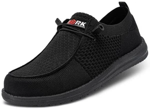 Wide Steel Toe Slip On Shoes Women Loafers Lightweight Comfortable Walking Sa... - Picture 1 of 7