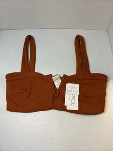 L*Space Lee Lee Ribbed Bikini Top sz DD Burnt Orange NWT Wire V Cleavage L Space - Picture 1 of 8