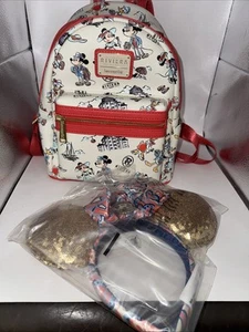 Disney World Rivera Resort Backpack & Opening Day GoldSequin Limit Edition Ears - Picture 1 of 12