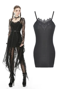 DARK IN LOVE Women Black Sexy Gothic Slim Sleeveless Mini Dress Party Skirt - Picture 1 of 19