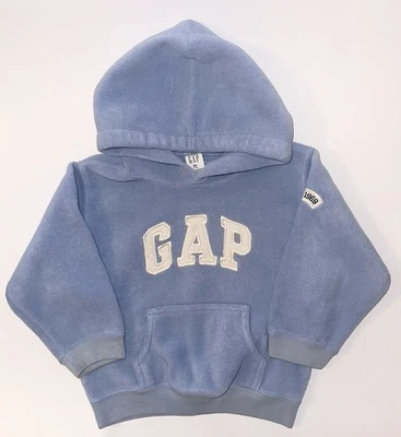 Винтажная синяя толстовка с капюшоном GAP для девочек ясельного возраста 3T Slate Y2K - Изображение 1 из 4