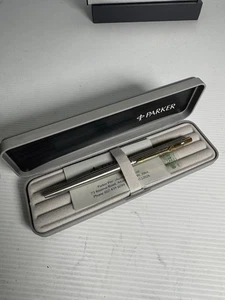 Silver & Gold Tone Parker Classic Ballpoint Pen In Case - Photo 1/6