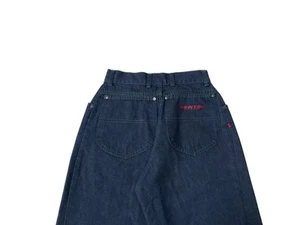 Vintage 80s Shades Green Tone Denim Baggy Fit High Waisted Skater Jeans - Picture 1 of 8
