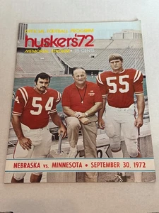 Spieltag Programm Nebraska vs. Minnesota 30.09.72 Devaney Doug Dumler Bill Janssen - Bild 1 von 2