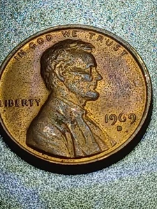 1969D LINCOLN CENT FEHLER PENNY KEIN FG SCHWIMMDACH - Bild 1 von 5