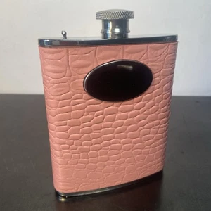 Flachmann Bey Berk 6oz. Rosa Krokodillederimitat mit Trichter ohne Kappenhalter - Bild 1 von 8