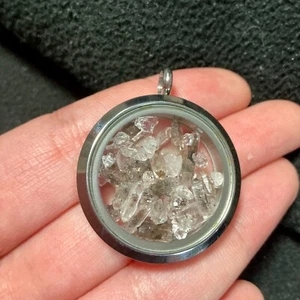 Herkimer Diamond Necklace Herkimer Locket Pendant Necklace - Picture 1 of 4