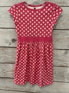 Tea Pink Dress Short Sleeve Elastic Waist 100% Cotton EUC Girl's size 8 - Picture 1 of 7