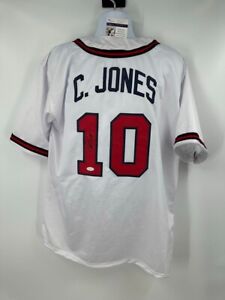 Chipper Jones Atlanta Braves Autographed Signed Jersey JSA Witnessed Certified