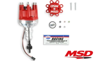 Distribuidor MSD Pro-Billet con tapa roja y engranaje de acero para motores Ford 289-302 - Imagen 1 de 3