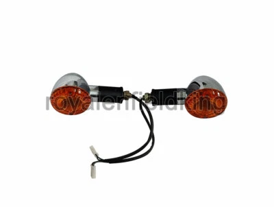 Fit For Royal Enfield Classic 350 500 Chrome Front Indicator Traficator Pair  Foto 1 de 3
