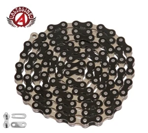 2TONE BLACK SINGLE SPEED BIKE CHAIN OLD SCHOOL BMX VINTAGE SCHWINN CRUISER FIXIE - Picture 1 of 1