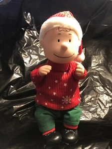 Figura musical Gemmy Charlie Brown Christmas Time is Here canción Shelf Sitter - Imagen 1 de 16