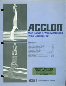 Vintage Acclon Web Fabric & Wire Mesh Sling Catalog 730 - Picture 1 of 4