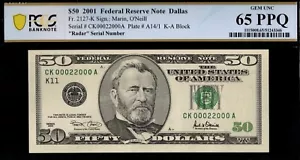 2001 $50 FRN CK00022000A P.C.G.S #65PPQ - Picture 1 of 3