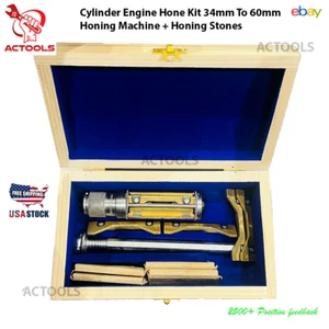 Zylinder Motor Hone Kit 34mm bis 60mm Honmaschine + Honsteine 4er Set - Bild 1 von 17