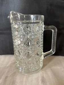 Federal Glass Windsor Button and Cane Clear Glass Creamer Vintage - Picture 1 of 6
