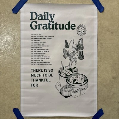 Daily Gratitude ✅ Cita Positiva Inspirador Póster Lienzo Arte de Pared ✅ 12x18 pulgadas Foto 1 de 4