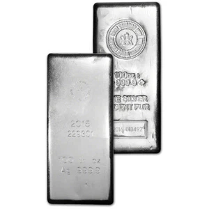 100 oz RCM Silver Bar - Royal Canadian Mint .9999 Fine Random Date - Picture 1 of 2